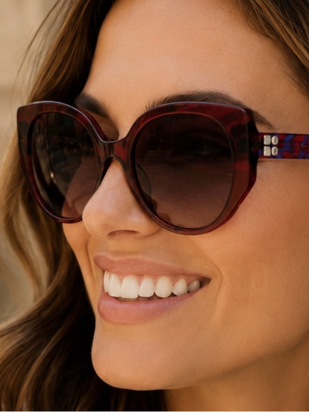 Kate Spade Seraphina/G/S Burgundy Oversized Cat Eye Sunglasses C9A3X 55□19 NWT